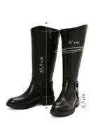 Women's Black Zippered Leather Boots | Derimod Women's Black Zippered Leather Boots | Derimod