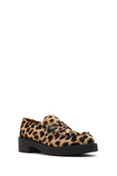 Kadın Leopar Deri Maskülen Loafer | Derimod Kadın Leopar Deri Maskülen Loafer | Derimod