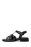 Women's Black Leather Ankle Buckle Sandals | Derimod Women's Black Leather Ankle Buckle Sandals | Derimod