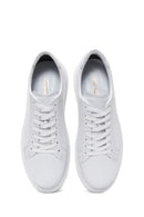 Erkek Beyaz Bağcıklı Deri Sneaker | Derimod Erkek Beyaz Bağcıklı Deri Sneaker | Derimod