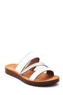Women's White Stone Slippers | Derimod Women's White Stone Slippers | Derimod