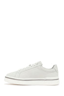 Erkek Beyaz Bağcıklı Deri Sneaker | Derimod Erkek Beyaz Bağcıklı Deri Sneaker | Derimod