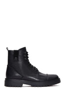 Men's Black Leather Zippered Boots | Derimod Men's Black Leather Zippered Boots | Derimod