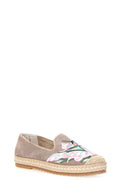 Embroidered Beige Women's Espadrille | Derimod Embroidered Beige Women's Espadrille | Derimod