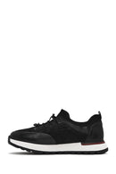 Erkek Siyah Bağcıklı Deri Sneaker | Derimod Erkek Siyah Bağcıklı Deri Sneaker | Derimod
