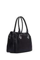 Woman Black Long Strap Printed Shoulder Bag | Derimod Woman Black Long Strap Printed Shoulder Bag | Derimod