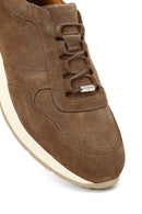 Men's Tan Lace-Up Suede Leather Sneaker | Derimod Men's Tan Lace-Up Suede Leather Sneaker | Derimod