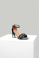Women's Heeled Sandals with Tassels and Pearl Detail | Derimod Women's Heeled Sandals with Tassels and Pearl Detail | Derimod