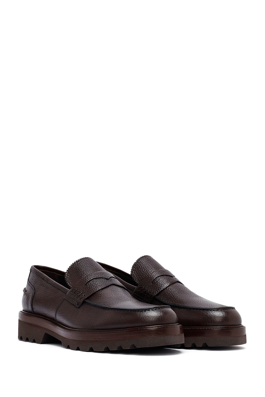 Erkek Kahverengi Deri Casual Loafer