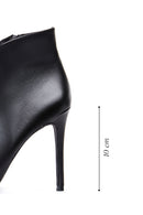 Kadın Siyah Deri Topuklu Klasik Bootie | Derimod Kadın Siyah Deri Topuklu Klasik Bootie | Derimod