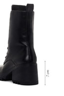 Women's Black Heeled Zippered Classic Leather Boots | Derimod Women's Black Heeled Zippered Classic Leather Boots | Derimod