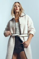 Montblanc Women's White Teddy Coat | Derimod Montblanc Women's White Teddy Coat | Derimod