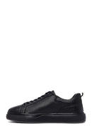 Erkek Siyah Bağcıklı Kalın Tabanlı Deri Sneaker | Derimod Erkek Siyah Bağcıklı Kalın Tabanlı Deri Sneaker | Derimod