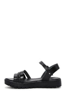 Women's Black Ankle Strap Leather Bodrum Sandals | Derimod Women's Black Ankle Strap Leather Bodrum Sandals | Derimod