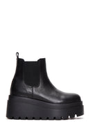Women's Black Leather Thick Soled Chelsea Boots | Derimod Women's Black Leather Thick Soled Chelsea Boots | Derimod