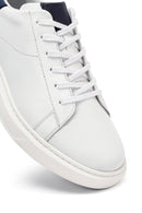 Erkek Beyaz Bağcıklı Kalın Tabanlı Deri Sneaker | Derimod Erkek Beyaz Bağcıklı Kalın Tabanlı Deri Sneaker | Derimod