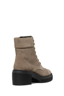 Geox Women's Mink D Spherica Ec15 Zippered Heeled Leather Boots | Derimod Geox Women's Mink D Spherica Ec15 Zippered Heeled Leather Boots | Derimod