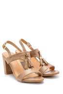 Women's Tassel Detailed Heeled Sandals | Derimod Women's Tassel Detailed Heeled Sandals | Derimod