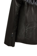 Audrey Woman Black Hooded Fur Leather Coats | Derimod Audrey Woman Black Hooded Fur Leather Coats | Derimod