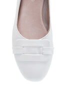 Women's White Leather Casual Ballerinas | Derimod Women's White Leather Casual Ballerinas | Derimod