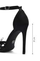 Women's Black Ankle Strap Stone High Thin Heel Shoes | Derimod Women's Black Ankle Strap Stone High Thin Heel Shoes | Derimod