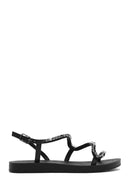 Women's Black Stone Sandals | Derimod Women's Black Stone Sandals | Derimod