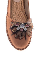 Women's Tan Stone Straw Sole Espadrille | Derimod Women's Tan Stone Straw Sole Espadrille | Derimod