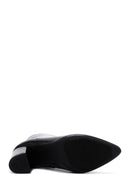 Women's Black Zippered Thick Heeled Patent Leather Boots | Derimod Women's Black Zippered Thick Heeled Patent Leather Boots | Derimod