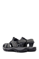 Erkek Gri Deri Outdoor Sandalet | Derimod Erkek Gri Deri Outdoor Sandalet | Derimod