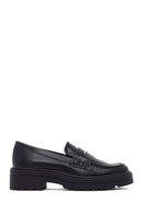 Kadın Siyah Kalın Tabanlı Maskülen Loafer | Derimod Kadın Siyah Kalın Tabanlı Maskülen Loafer | Derimod