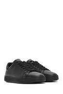 Men's Black Lace-up Leather Sneaker | Derimod Men's Black Lace-up Leather Sneaker | Derimod