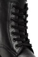 Women's Black Zippered Leather Boots | Derimod Women's Black Zippered Leather Boots | Derimod