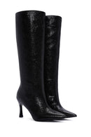 Women's Black Thin Heeled Boots | Derimod Women's Black Thin Heeled Boots | Derimod