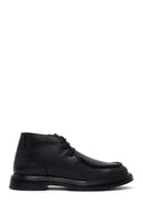Male Black Lace-up Zip Closure Leather Casual Boots | Derimod Male Black Lace-up Zip Closure Leather Casual Boots | Derimod