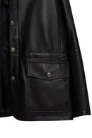 Salah Men's Black Shirt Collar Leather Jacket | Derimod Salah Men's Black Shirt Collar Leather Jacket | Derimod
