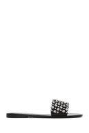 Women's Black Stone Jelly Slippers | Derimod Women's Black Stone Jelly Slippers | Derimod