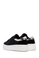 Kadın Siyah Bağcıklı Yüksek Taban Deri Sneaker | Derimod Kadın Siyah Bağcıklı Yüksek Taban Deri Sneaker | Derimod