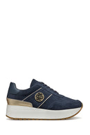 Geox Kadın Lacivert Low-Top Bağcıklı Kalın Tabanlı Süet Deri Sneaker | Derimod Geox Kadın Lacivert Low-Top Bağcıklı Kalın Tabanlı Süet Deri Sneaker | Derimod