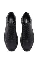 Men's Black Lace-up Leather Sneaker | Derimod Men's Black Lace-up Leather Sneaker | Derimod