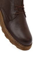 Men's Brown Lace-Up Leather Casual Boot | Derimod Men's Brown Lace-Up Leather Casual Boot | Derimod