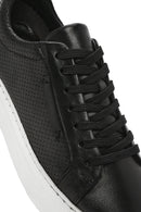 Erkek Siyah Bağcıklı Deri Sneaker | Derimod Erkek Siyah Bağcıklı Deri Sneaker | Derimod