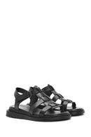 Women's Black Strappy Leather Sandals | Derimod Women's Black Strappy Leather Sandals | Derimod
