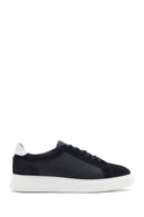 Erkek Lacivert Bağcıklı Deri Sneaker | Derimod Erkek Lacivert Bağcıklı Deri Sneaker | Derimod