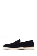 Men's Navy Blue Suede Leather Casual Loafer | Derimod Men's Navy Blue Suede Leather Casual Loafer | Derimod