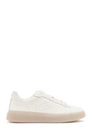 Alberto Guardiani Men's White New Era Lace-Up Leather Sneakers | Derimod Alberto Guardiani Men's White New Era Lace-Up Leather Sneakers | Derimod