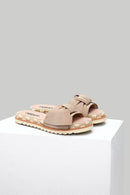 Mink Women's Suede Slippers | Derimod Mink Women's Suede Slippers | Derimod