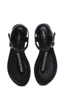 Women's Black Leather Sandals | Derimod Women's Black Leather Sandals | Derimod