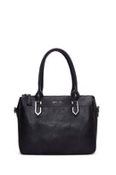 Woman Black Long Strap Printed Shoulder Bag | Derimod Woman Black Long Strap Printed Shoulder Bag | Derimod