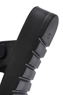 Women's Black Double Buckle Thick Soled Slippers | Derimod Women's Black Double Buckle Thick Soled Slippers | Derimod