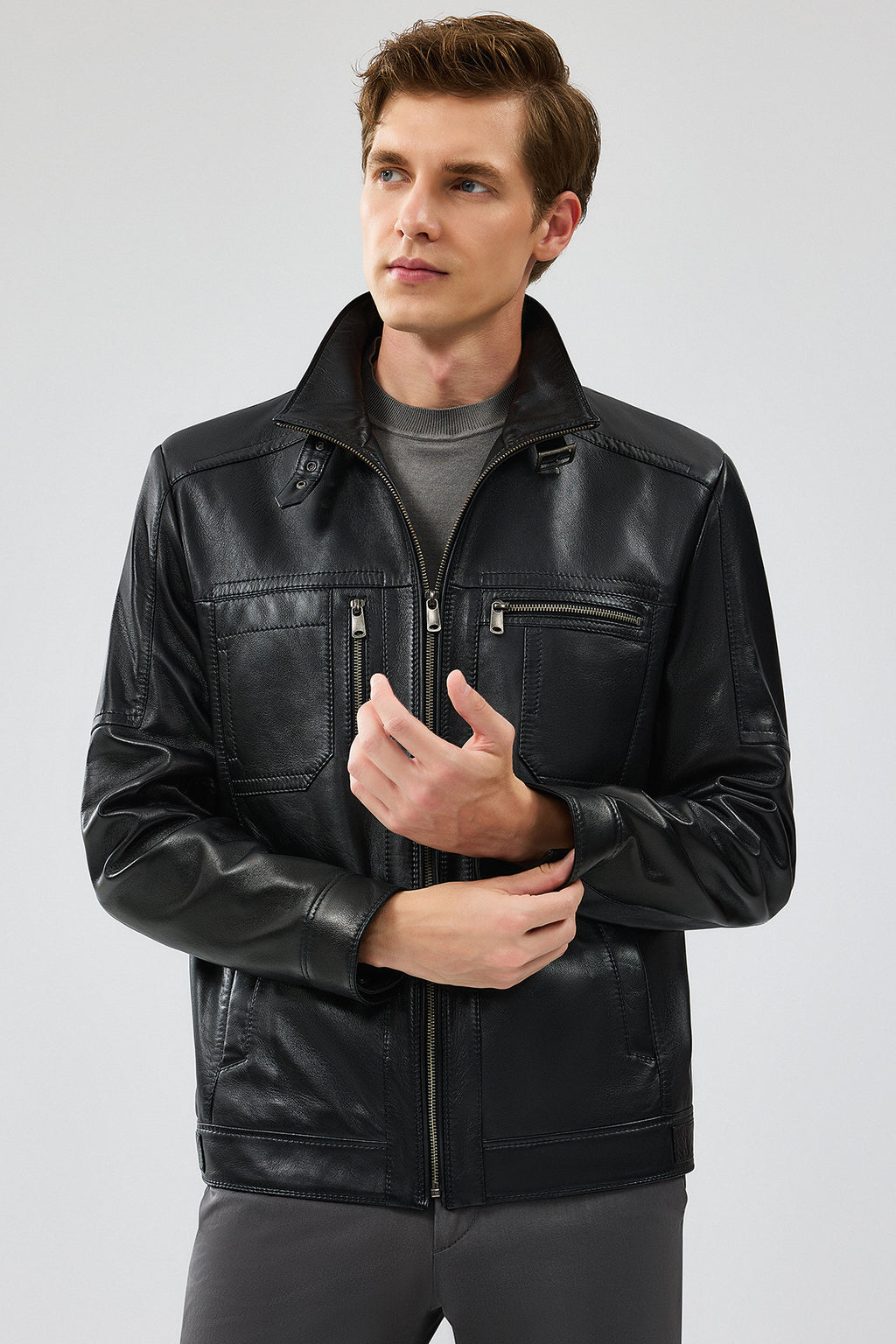 Muller-X Erkek Siyah Deri Ceket